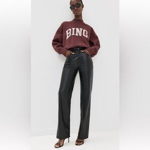 Anine bing black leather pants